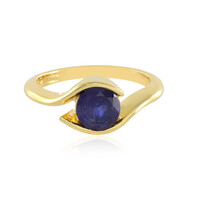 Bague en argent et Saphir bleu de Madagascar