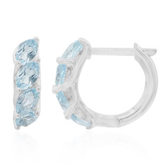Boucles d'oreilles en argent et Topaze bleu ciel