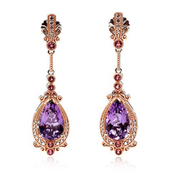 Boucles d'oreilles en argent et Améthyste (Dallas Prince Designs)