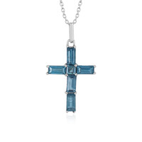 Collier en argent et Kyanite bleu pétrole