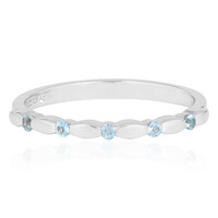 Bague en argent et Topaze bleu Suisse