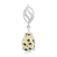 Pendentif en argent et Jaspe Dalmatien