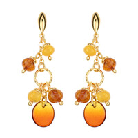 Boucles d'oreilles en argent et Ambre de la Baltique Lever du soleil