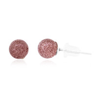 Boucles d'oreilles en argent et Quartz Fraise
