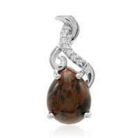 Pendentif en argent et Obsidienne acajou