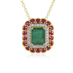 Collier en argent et Emeraude de Zambie (Gems en Vogue)