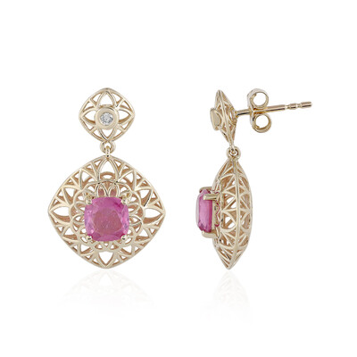 Boucles d'oreilles en or et Saphir rose de Madagascar (Ornaments by de Melo)