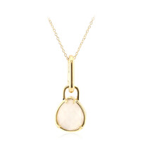 Collier en argent et Pierre de Lune arc-en-ciel