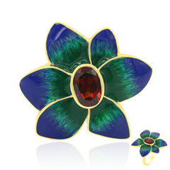 Bague en argent et Grenat du Mozambique