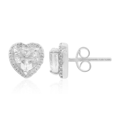 Boucles d'oreilles en argent et Topaze blanche