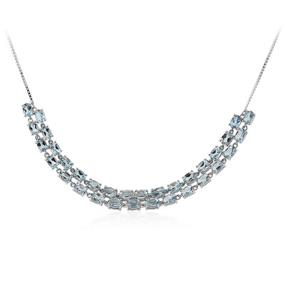 Collier en argent et Topaze bleu ciel