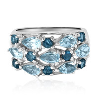 Bague en argent et Topaze bleu ciel