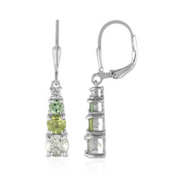 Boucles d'oreilles en argent et Améthyste verte