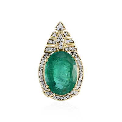 Pendentif en or et Emeraude de Zambie AAA (D'vyere)