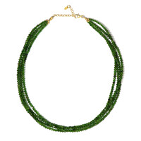 Collier en argent et Diopside de Russie