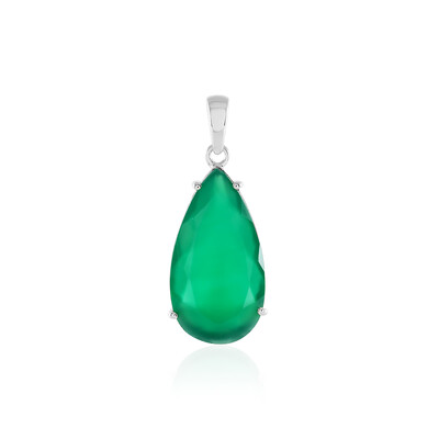 Pendentif en argent et Onyx vert