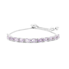 Bracelet en argent et Améthyste Rose de France