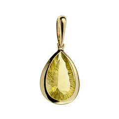 Pendentif en or et Quartz citron
