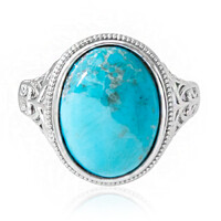 Bague en argent et Turquoise bleue de Mohavie