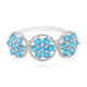 Bague en argent et Apatite bleu néon