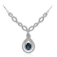 Collier en argent et Topaze bleu de Londres
