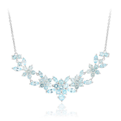 Collier en argent et Topaze bleu ciel