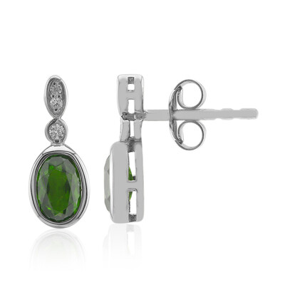 Boucles d'oreilles en argent et Diopside de Russie