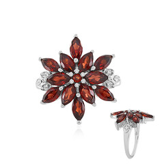 Bague en argent et Grenat du Mozambique
