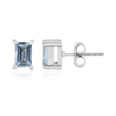 Boucles d'oreilles en argent et Aigue-marine
