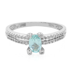 Bague en argent et Fluorapatite verte
