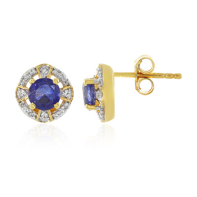 Boucles d'oreilles en argent et Saphir bleu de Madagascar