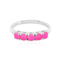 Bague en argent et Opale rose d'Éthiopie