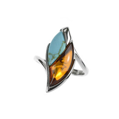Bague en argent et Ambre baltique