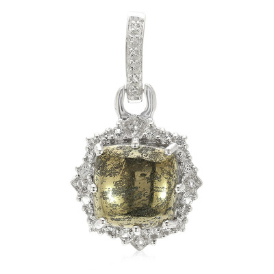 Pendentif en argent et Larme d'Apache doré