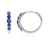 Boucles d'oreilles en argent et Saphir bleu de Madagascar