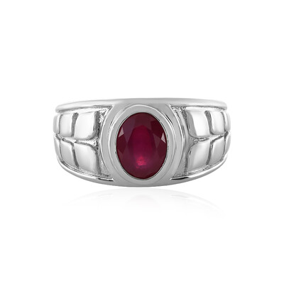 Bague en argent et Rubis de Madagascar