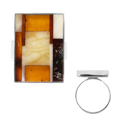Bague en argent et Ambre baltique