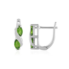 Boucles d'oreilles en argent et Diopside de Russie