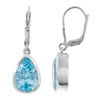 Boucles d'oreilles en argent et Topaze bleu ciel