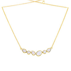 Collier en argent et Pierre de Lune arc-en-ciel