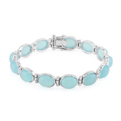 Bracelet en argent et Calcédoine d'eau