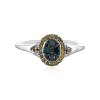 Bague en argent et Diamant bleu I1