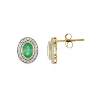 Boucles d'oreilles en or et Emeraude d'Ethiopie