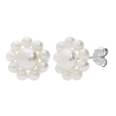 Boucles d'oreilles en argent et Perle blanche de culture d'eau douce