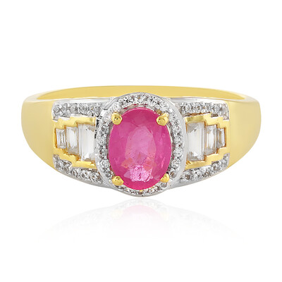 Bague en argent et Saphir rose de Madagascar