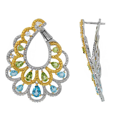 Boucles d'oreilles en argent et Topaze bleu Suisse (Dallas Prince Designs)