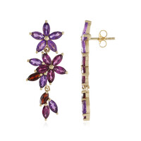 Boucles d'oreilles en argent et Améthyste de Zambie