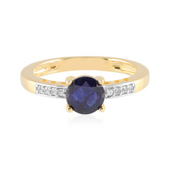 Bague en argent et Saphir bleu de Madagascar