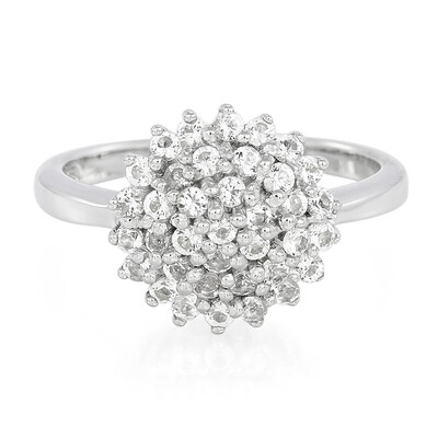Bague en argent et Topaze blanche