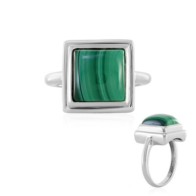 Bague en argent et Malachite (MONOSONO COLLECTION)
